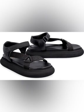 Moncler Black Chunky “Catura” Sandals